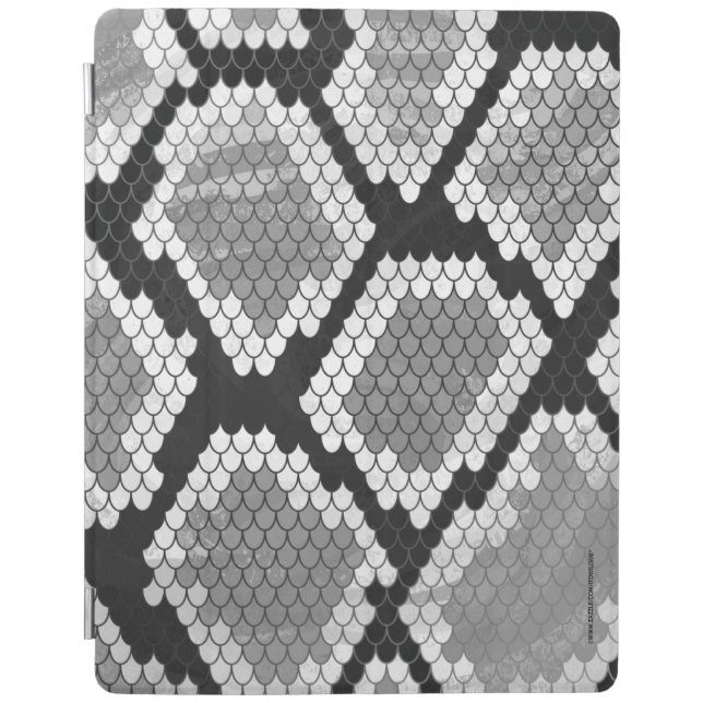 Snake Gray and Light Gray Print iPad Smart Cover (Front)