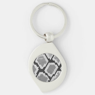 Snake Gray and Light Gray Print Keychain