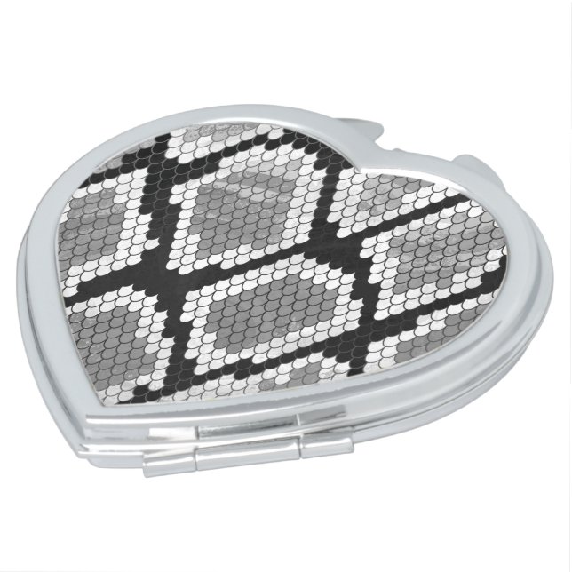 Snake Gray and Light Gray Print Mirror For Makeup (Turned)