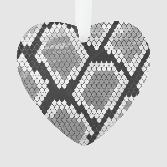 Snake Gray and Light Gray Print Ornament (Front)