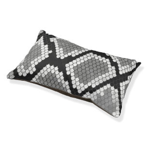 Snake Gray and Light Gray Print Pet Bed