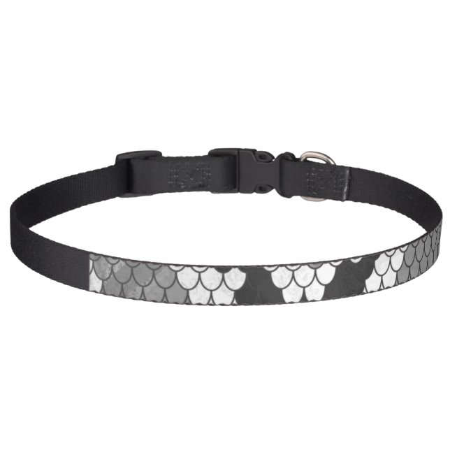 Snake Gray and Light Gray Print Pet Collar (Front)