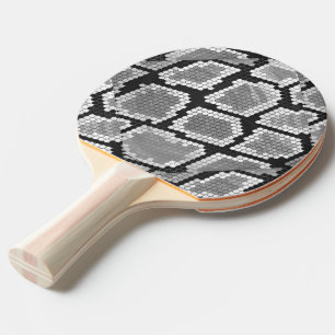 Snake Gray and Light Gray Print Ping-Pong Paddle