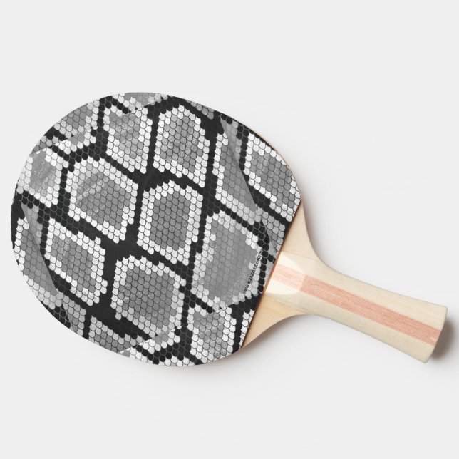 Snake Gray and Light Gray Print Ping Pong Paddle (Side)