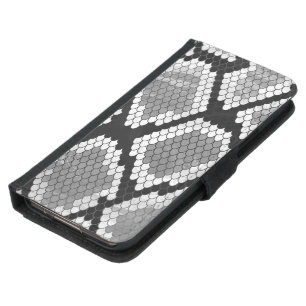 Snake Gray and Light Gray Print Wallet Phone Case For Samsung Galaxy S5