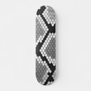 Snake Gray and Light Gray Print Skateboard Deck