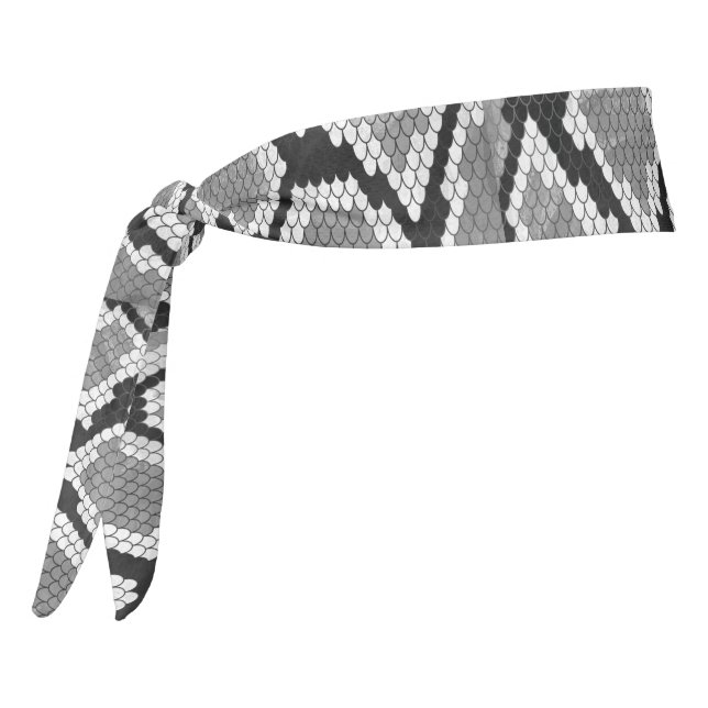 Snake Gray and Light Gray Print Tie Headband (Rotate 270)