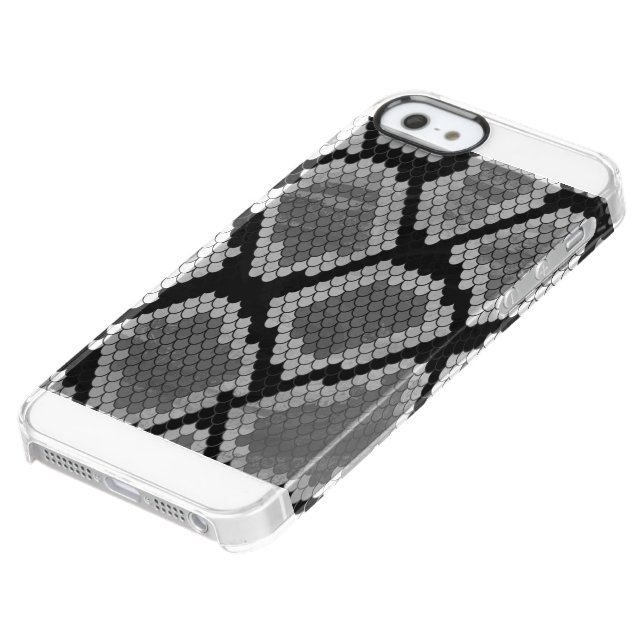 Snake Gray and Light Gray Print Uncommon iPhone Case (Bottom)