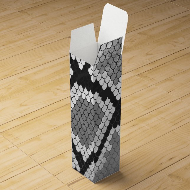 Snake Gray and Light Gray Print Wine Box (Opened)