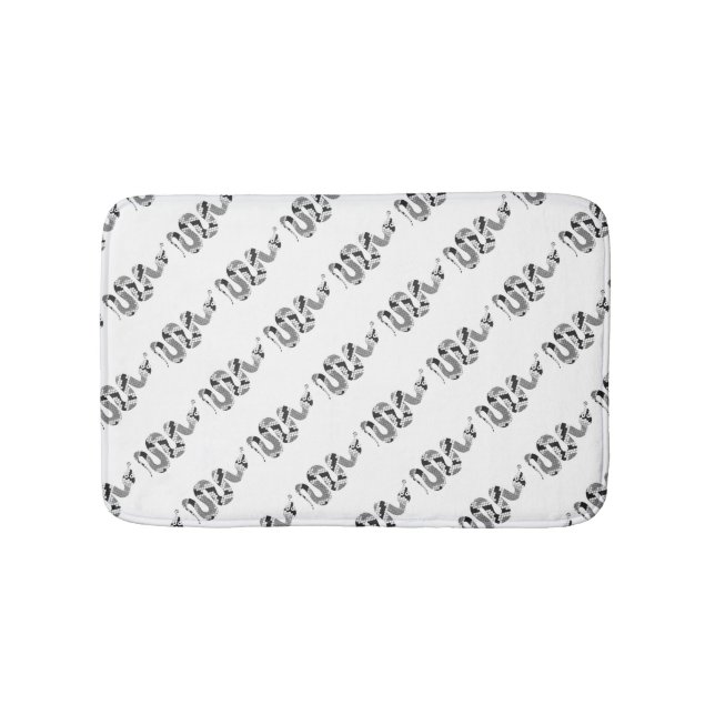 Snake Gray and Light Gray Silhouette Bathroom Mat (Front)