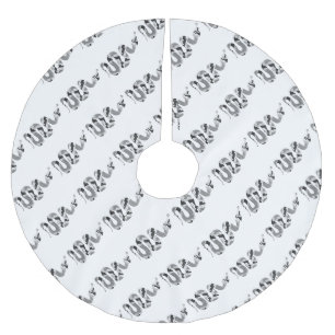 Snake Gray and Light Gray Silhouette Brushed Polyester Tree Skirt