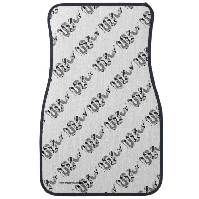 Snake Gray and Light Gray Silhouette Car Mat (Front)