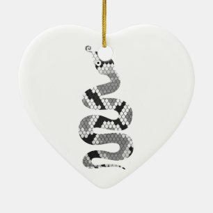 Snake Gray and Light Gray Silhouette Ceramic Ornament