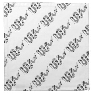 Snake Gray and Light Gray Silhouette Cloth Napkin