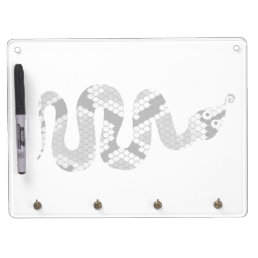 Snake Gray and Light Gray Silhouette Dry Erase Board With Keychain Holder