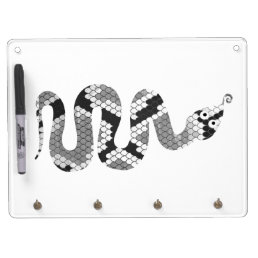 Snake Gray and Light Gray Silhouette Dry Erase Board With Keychain Holder