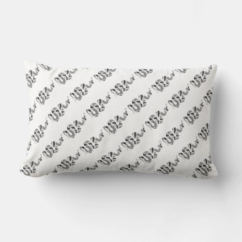 Snake Gray and Light Gray Silhouette Lumbar Pillow