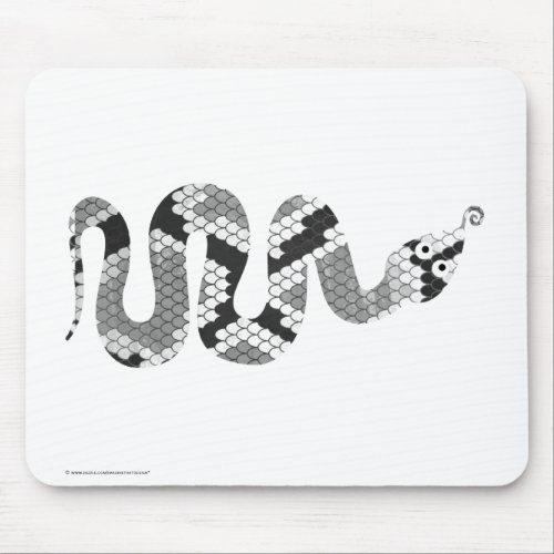 Snake Gray and Light Gray Silhouette Mouse Pad