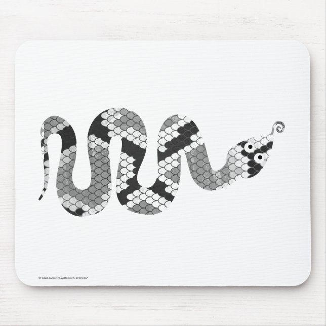 Snake Gray and Light Gray Silhouette Mouse Pad (Front)