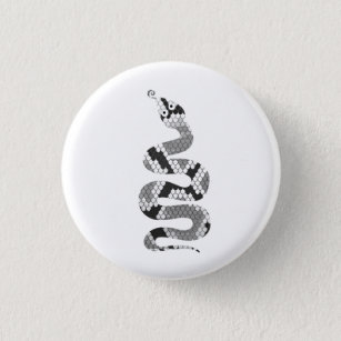 Snake Gray and Light Gray Silhouette Pinback Button