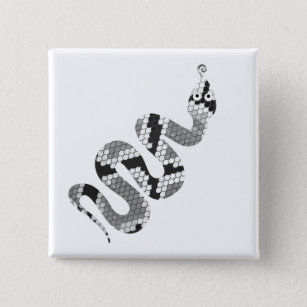 Snake Gray and Light Gray Silhouette Pinback Button