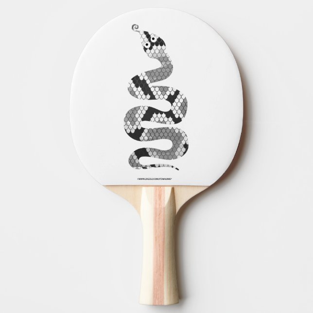 Snake Gray and Light Gray Silhouette Ping-Pong Paddle (Front)