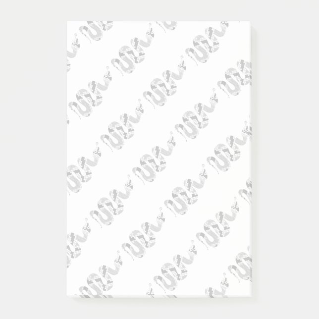 Snake Gray and Light Gray Silhouette Post-it Notes (Front)