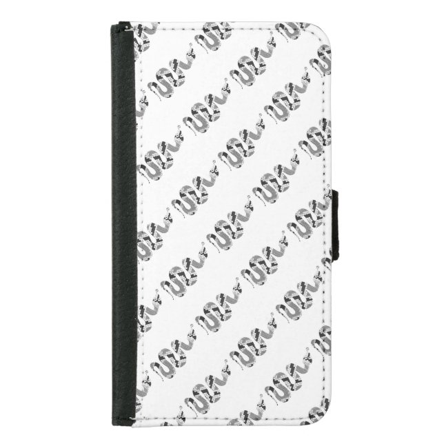 Snake Gray and Light Gray Silhouette Samsung Galaxy Wallet Case (Front)