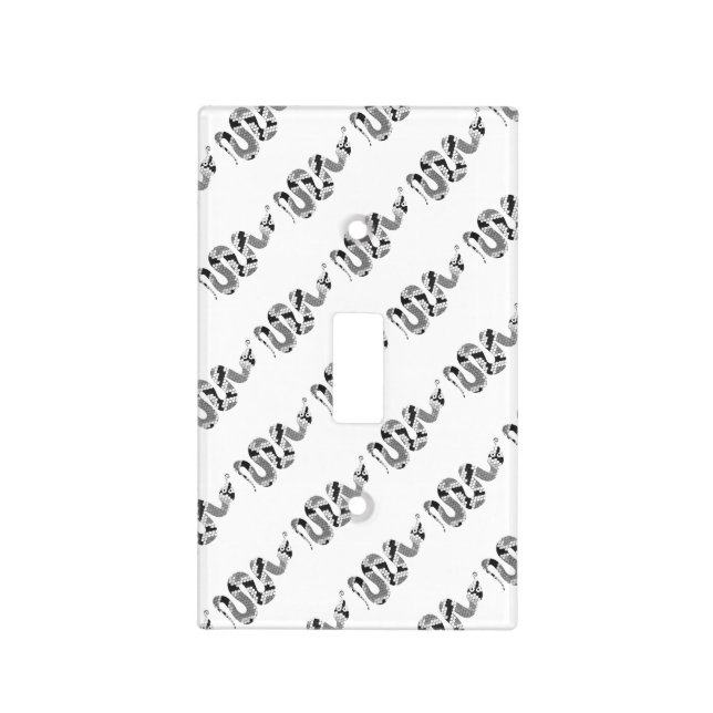 Snake Gray and Light Gray Silhouette Switch Cover (Front)