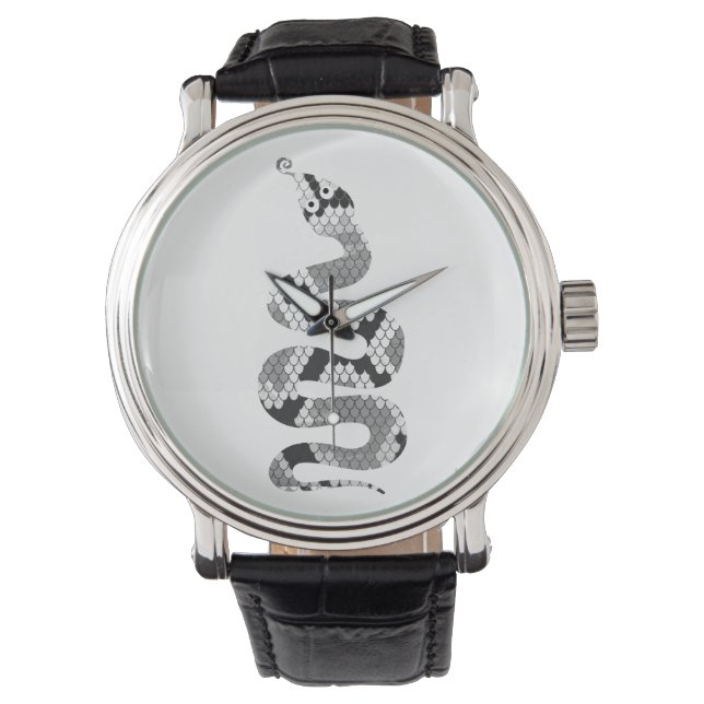 Snake Gray and Light Gray Silhouette Watch (Front)