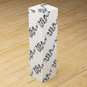 Snake Gray and Light Gray Silhouette Wine Box