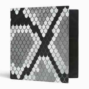 Snake Gray, White and Black Print 3 Ring Binder
