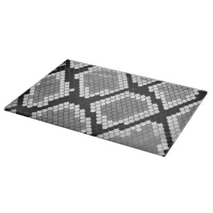 Snake Gray, White and Black Print Cutting Board