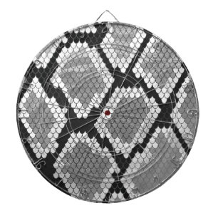 Snake Gray, White and Black Print Dartboard