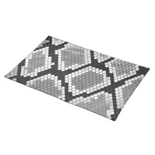 Snake Gray, White and Black Print Placemat