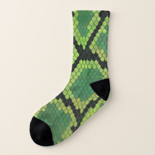 Snake green slither footware socks