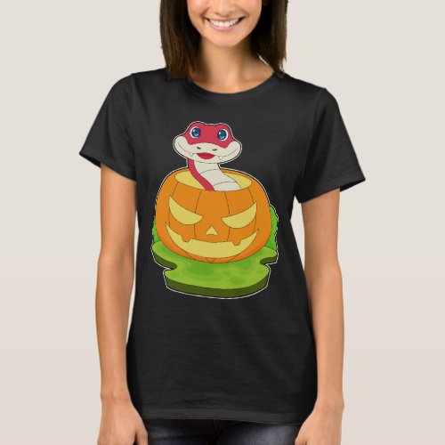 Snake Halloween Pumpkin T_Shirt