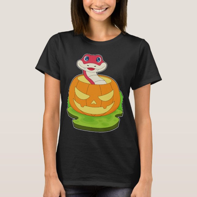 Snake Halloween Pumpkin T-Shirt (Front)