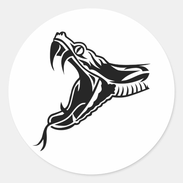 Snake head classic round sticker (Front)