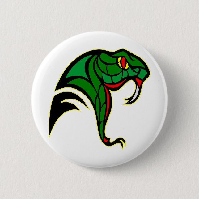 Snake Head Tattoo Pinback Button (Front)