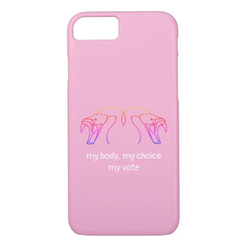 Snake heads  fangs my body my choice my vote iPhone 87 case