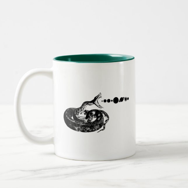 Snake Hiss Planets Solar System Space Two-Tone Coffee Mug (Left)