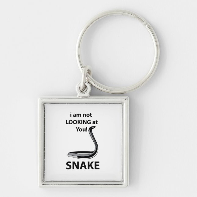 Snake I am Not Looking At You Funny Snake Keychain (Front)