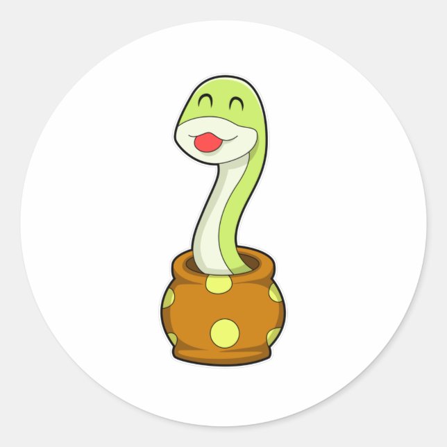 Snake in Jar Classic Round Sticker (Front)