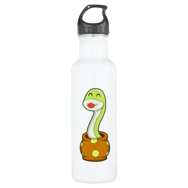 Snake in Jar Stainless Steel Water Bottle (Front)