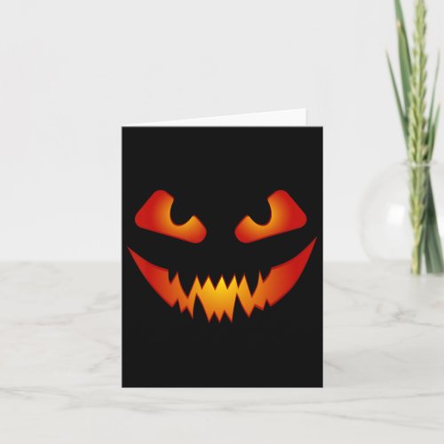 Snake Jack_o_lantern _ Peaceful Pumpkin Face  Card