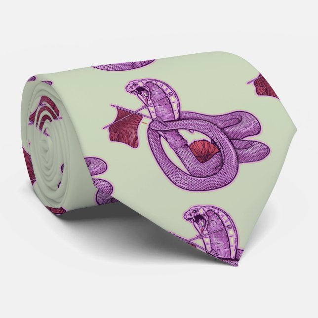 Snake Knitting Neck Tie (Rolled)