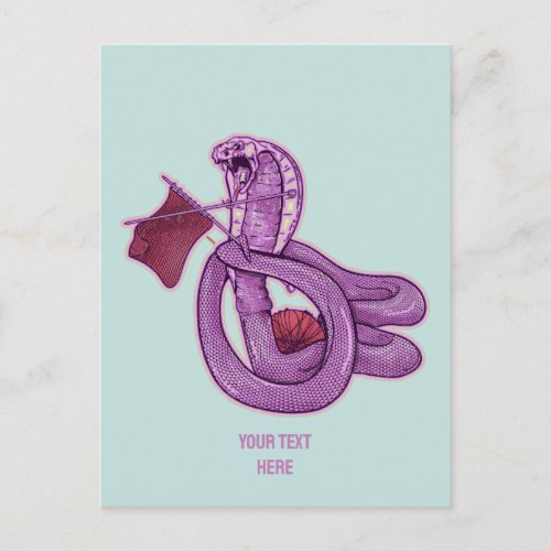 Snake Knitting Postcard
