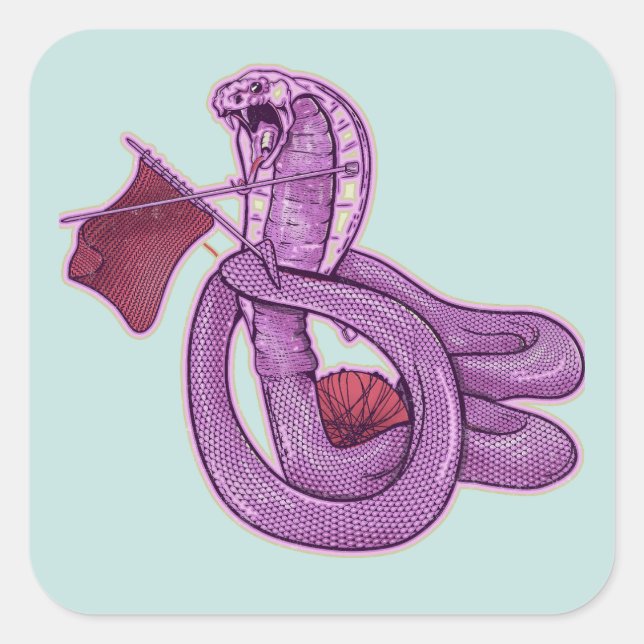 Snake Knitting Square Sticker (Front)
