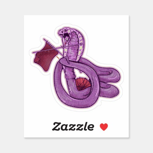 Snake Knitting Sticker